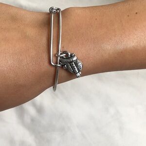 Silver Charm Bangle Bracelet